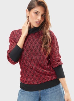 Buy High Neck Knitted Sweatshirt in Saudi Arabia