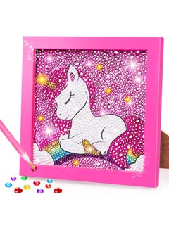 Buy SYOSI 5D Unicorn Diamond Painting Kit, Wooden Frame, Diamond Arts and Crafts,  Gem Art Painting Kit Toy Gifts Unicorn Diamond Dots, for Kids Ages 6-8-10-12 in Saudi Arabia