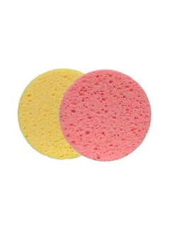 Buy Face Cleansing and Exfoliating Sponges, Reusable Makeup Mask Remover, Round Face Cleaning Sponge Pads - 2 pcs in Saudi Arabia