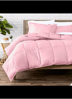 Buy Cotton - Plain - 3 Pieces Heavy Comforter Set - 3.6Kgs - Down Alternative Filling - (For Matress 160cm/180cm) - Size (230cm x 240cm) + 2 Pillow Case Covers (50cm x 70cm) - Rose in Egypt