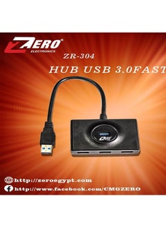 اشتري 4-Port USB Hub ZR-304 أسود في مصر