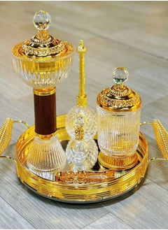 Buy Elegant Design Incense Burner Set Arabic Oud Censer Bakhoor Perfume Holder for Home and Office Fragrance in Saudi Arabia