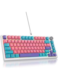 Buy 75 Percent Mechanical Gaming Keyboard Hot Swappable Gaming Accessories Computer Keyboard With Red Switch Rgb Backlight 82 Keys Tkl Keyboard Pbt Compact Nkro Keyboard With Volume Control 82 Pink in Saudi Arabia