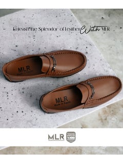 اشتري حذاء MLR جلد طبيعي أصلي بني خياطة يدوية نعل أصلي في السعودية