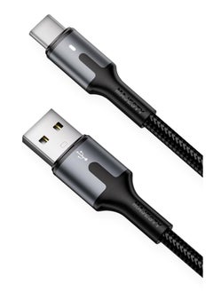 اشتري "ماجيستي كابل شاحن USB-C إلى USB-A سلك شحن سريع مجدول 45 واط (15V/3A) متوافق مع سامسونج، ماك بوك برو، نينتندو سويتش وأكثر - أسود 1 متر في السعودية