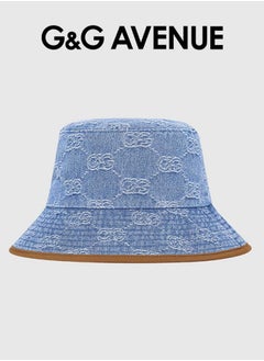 Buy Vintage 100% Cotton Canvas Denim Bucket Hat Casual Outdoor Fishing Hiking Safari Boonie Hat in Saudi Arabia