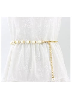 اشتري New Womens Pearl Fashion Versatile Decorative Dress Summer Skirt Small Belt في الامارات
