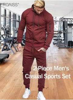 Buy Mens Sweatsuits 2 Piece Hoodie Tracksuit Sets Casual Comfy Jogging Athletic Running Sports Suits Full Zip For Men in UAE