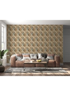 Buy Flower Leaf Watercolor Geometric Pattern Abstract Art Fabric Wallpaper Covers An Area ​​Up To 4.2Mx3M With Adhesive And Smoothing Tool in Egypt