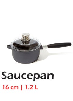 Buy Eurocast Professional Series Non-Stick Saucepan With Lid 16cm and 1.2L in UAE