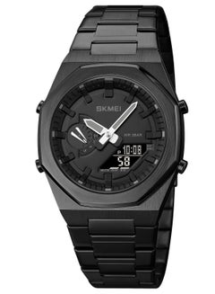 Buy Watch for Men Waterproof Analog+Digital Stainless Steel Wrist Watch Black 41mm 1816 in Saudi Arabia