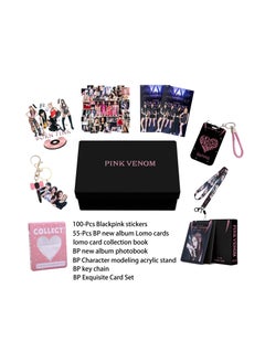 اشتري Kpop BlackPink New Album Born Pink Merchandise Gift Box with Photocards Lanyard Sticker Keychain Pack for Fans في السعودية