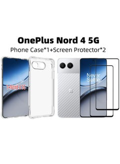 Buy [1+2 Sets] For OnePlus Nord 4 5G Case Cover & Screen Protector TPU Slim Shockproof Case Cover Air Cushion [Not Easy to Yellow] in Saudi Arabia