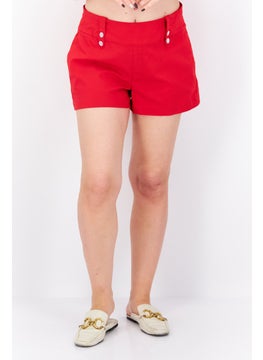 اشتري Women Solid Basic Shorts, Red في الامارات