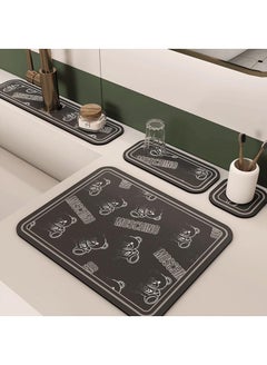 Buy Set Of 4 Cartoon Wash Basin Water Absorption Pad  Bathroom Countertop Faucet Drain Pad  Washbasin Sink Diatom Splash Proof Cup Mat in UAE