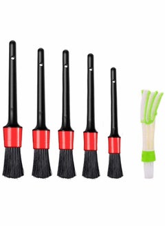 Buy Auto Car Detailing Brush Set, 6 Pack Car Cleaner Brush Duster Cleaning Brushes for Engine, Wheels, Air Vents, Dashboard, Emblems in UAE