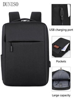 اشتري Travel Laptop Backpack Business Anti Theft Slim Durable Laptop Bag with USB Charging Port Water Resistant College School Computer Backpack Gifts for Men & Women Fits 15.6 Inch Notebook Black في السعودية