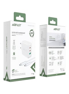 Buy ACEFAST Fast Charge Wall Charger A13 PD65W (2xUSB-C+1xUSB-A) EU White in Egypt