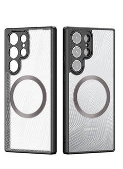 اشتري Magnetic Samsung S23 Ultra Case ، TPU الشفافة غير اللامعة في الظهر مقاوم للصدمات مقاومة للصدمات مع حماية الكاميرا ، ودعم غطاء الشحن اللاسلكي لـ Samsung S23 Ultra 5G في الامارات