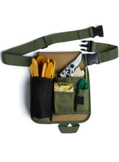 اشتري 6 POCKET Tool Pouch Gardening Tools Belt Bag Portable Electrician's Tool Bag Adjustable Waist Tool Belt Pouch Single Side Tool Belt Pouch Canvas Construction for Carpenters Gardeners في الامارات