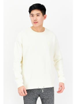 Buy Men Oversized Fit Long Sleeve Training Sweatshirt, Ivory in UAE