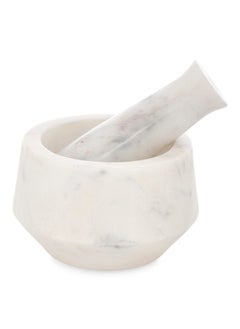 Buy Linary Marble Mortar And Pestle, White in UAE