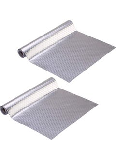 Buy 2-Roll Oil And Waterproof Stickers Aluminum Foil For Kitchen Silver 61x300cm in Saudi Arabia