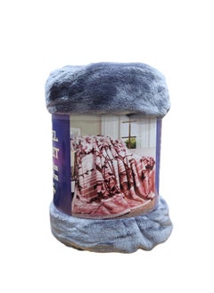 Buy Fleece Blanket 160X220Cm Soft-Fluffy Blanket-Warm For Sofa And Bed-Easy To Carry-Grey Colour in UAE