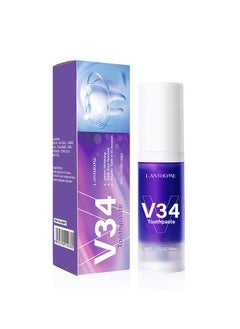 اشتري V34 Purple Toothpaste，V34 Purple Toothpaste for Teeth Whitening,V34 Color Corrector Whitening Stain Removal Teeth Improves Brightness,Gum Repair,Clear Bad Breath في الامارات