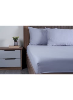 اشتري Luxury Living 3-Piece Fitted Sheet Set 160X200+35Cm Silver في الامارات