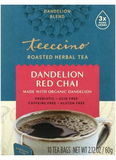 اشتري Roasted Herbal Tea Dandelion Red Chai Caffeine Free 10 Tea Bags 2.12 oz (60 g) في الامارات