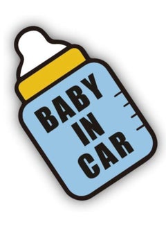 اشتري Magnetic Baby in Car Sign, Removable Sticker Sign, Adhesive Free Vinyl with Magnetic Base, Sticks to All Steel Body Cars (15x9cm, Blue) في الامارات