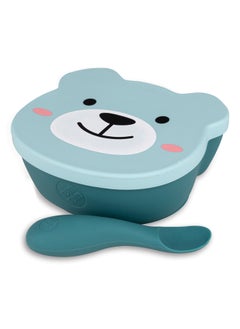 Buy Bowl and Spoon Set - Teal in UAE