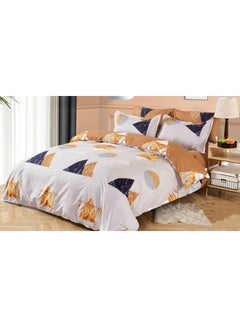 Buy King Size Flat Bed Sheet 6 Piece Set of 1 Flat Bed Sheet, 1 Duvet Bed Cover, 2 Cushion Cover and 2 Pillowcase in UAE