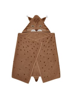 Buy Towel With Hood, Lynx Shaped/Brown, 70X140 Cm in Saudi Arabia