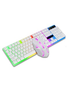 اشتري TF230 Colorful Light Effect Game Office Computer Wired Keyboard and Mouse Kit(White) في الامارات