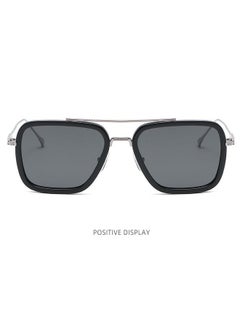 Buy Square Frame Iron Man Sunglasses Black/Silver in Saudi Arabia