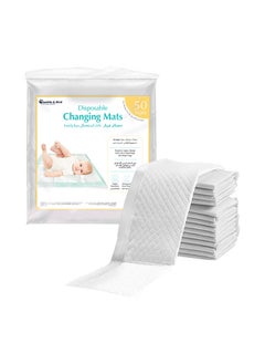 Buy Disposable Baby Changing Mat Pack Of 50 White in UAE