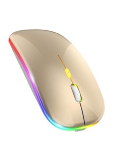 اشتري LED Wireless Mouse Rechargeable Slim Silent Mouse 2.4G Portable Mobile Optical Office Mouse with USB & Type-c Receiver for Notebook, PC, Laptop, Computer, Desktop في الامارات