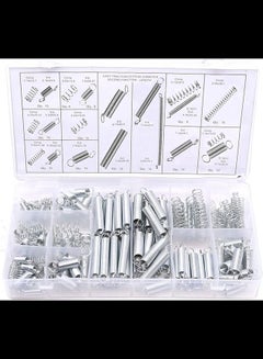 Buy 200 Pieces Zinc Plated Spring Assortment Kit, 20 Kinds of Size Extension and Compression Spring Repair Tool Replacement Kit in UAE