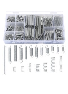 Buy 200 Pieces Zinc Plated Spring Assortment Kit, 20 Kinds of Size Extension and Compression Spring Repair Tool Replacement Kit in UAE