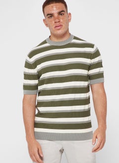 Buy Striped Knitted T-Shirt in UAE