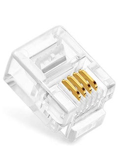 Buy DKURVE® Rj-11 6P4C Modular Telephone Phone Crystal Plug Connector 100Pcs in UAE