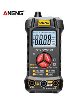 Buy ANENG M167 Smart Digital Multimeter Auto Recognition 4000 Counts Voltmeter Ammeter Electric Test Pen with Backlight LCD Screen Flashlight AC DC Voltage/ Current Resistance Live Wire Testing in Saudi Arabia