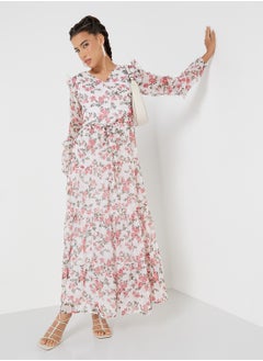 Buy Printed V Neck Dress in UAE