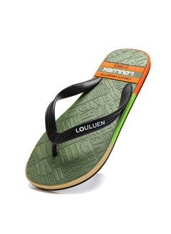 اشتري 2024 New Mens Flip-Flops Summer Casual Korean Slip-Resistant SlippersArmy Green Army Green في السعودية