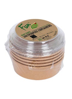 Buy Kraft Paper Multipurpose Containers With Clear Lids Pack Of 6 in UAE