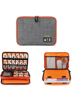 اشتري Travel Organizer, Electronic Organizer Accessories Bag, Double Layer Electronics Gadget Organizer travel Case for Storage iPad Mini, Cord, Charger, Phone, Adapter, Power Bank, Hard Drives في الامارات