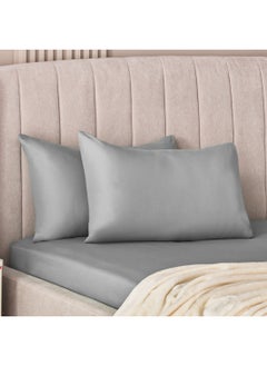 Buy Derby 2-Piece Solid Microfiber Pillowcase Set 70 x 45 cm in Saudi Arabia