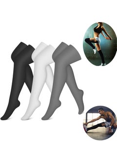 اشتري Compression Socks (3 Pairs) Knee High Compression Sock for Women & Men Stockings for Running, Cycling,Athletic في الامارات